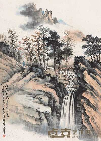黄君璧 1947年作 山水 立轴 65×47cm